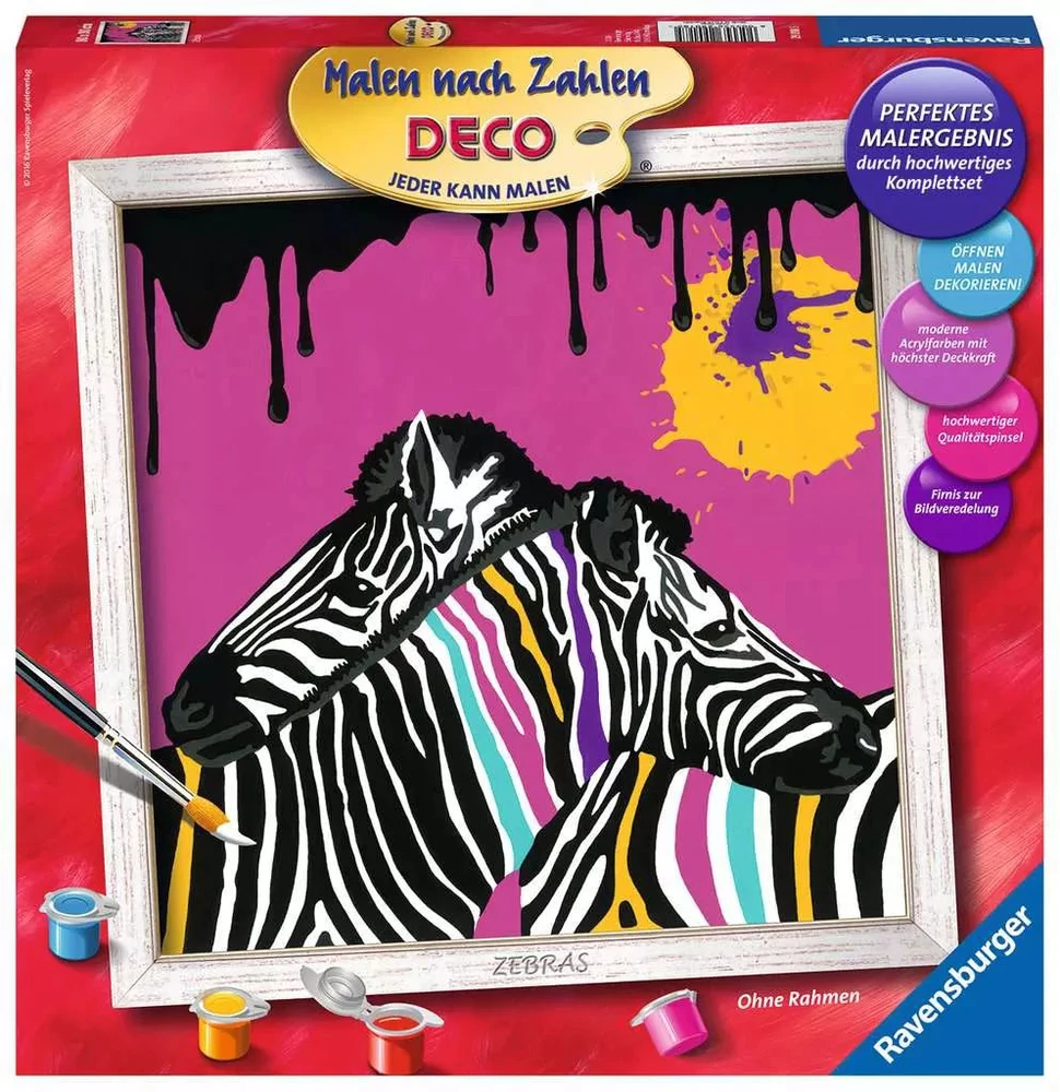 Ravensburger tapyba pagal skaičius „Zebrai“, 30×30 cm