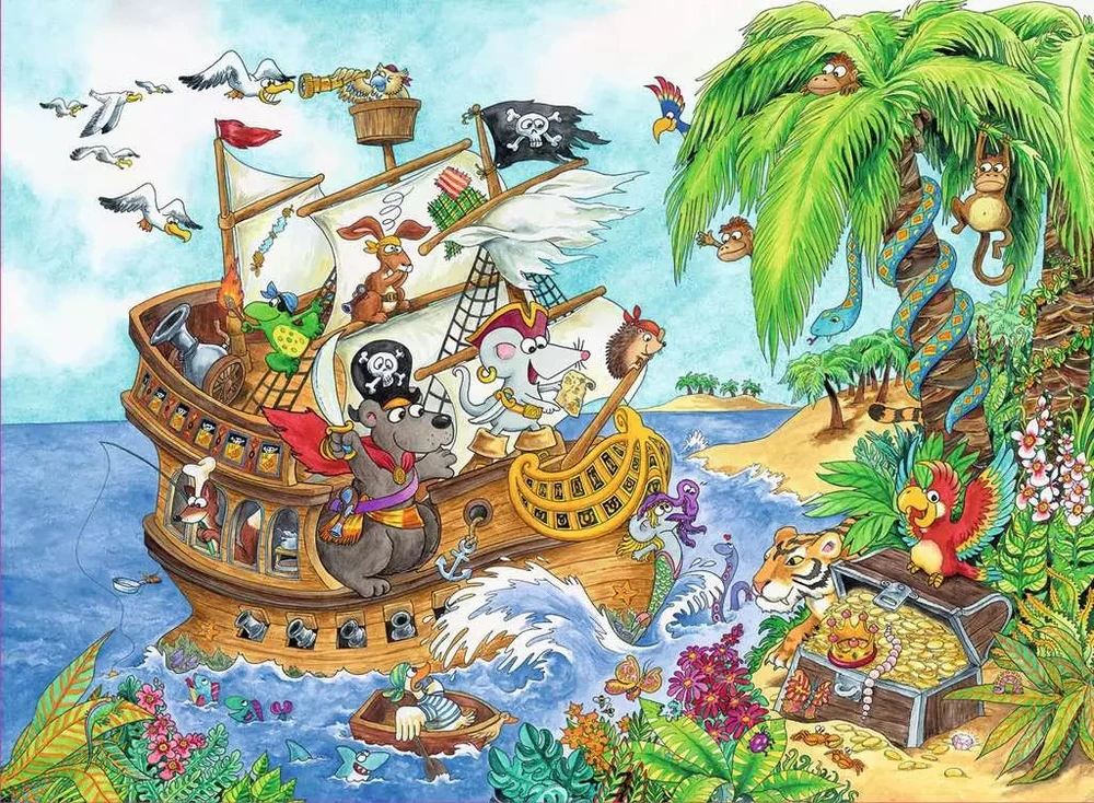 Ravensburger XXL dėlionė „Piratai“, 100 det., nuo 6 m.