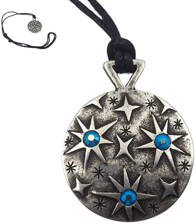 Relojes de Sol, Brujulas, Biscuteria Galactica Elegantiškas žvaigždžių vėrinys su granato kristalais, sidabruotas moterims