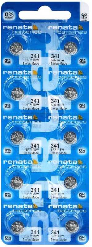 Renata 341 sidabro oksido laikrodžio baterijos 10 vnt. rinkinys