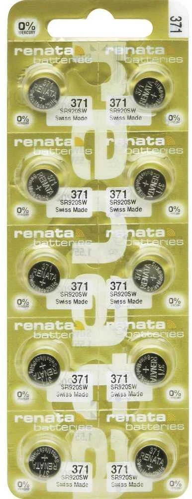 Renata 371 SR920SW laikrodžio baterijos, sidabro oksido, 10 vnt.