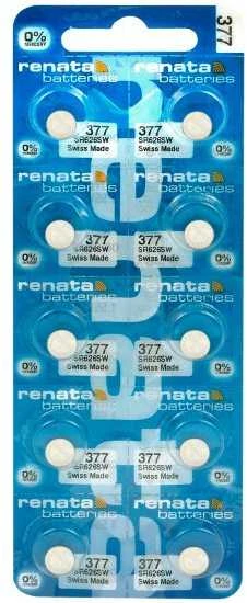 Renata 377 SR626SW sidabro oksido laikrodžių baterijos 10 vnt.