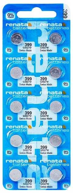 Renata 399 SR927W/SR727SW sidabro oksido baterijos 10 vnt.