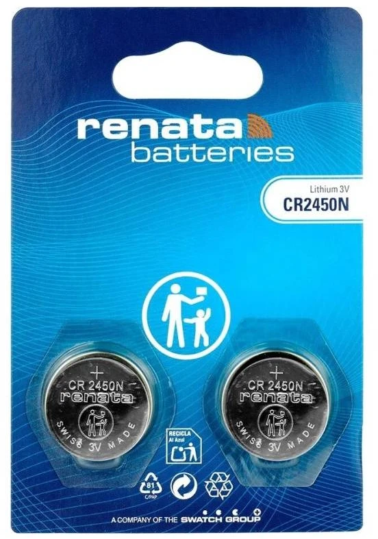 Baterijos - Renata CR2450N 3 V ličio baterijos, 2 vnt.