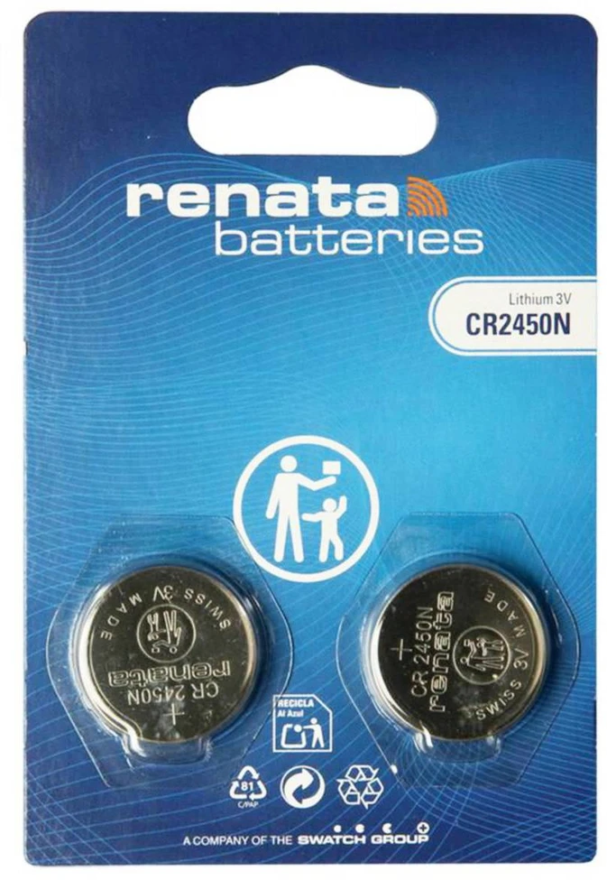 Baterijos - Renata CR2450N 3 V ličio baterijos, 2 vnt.