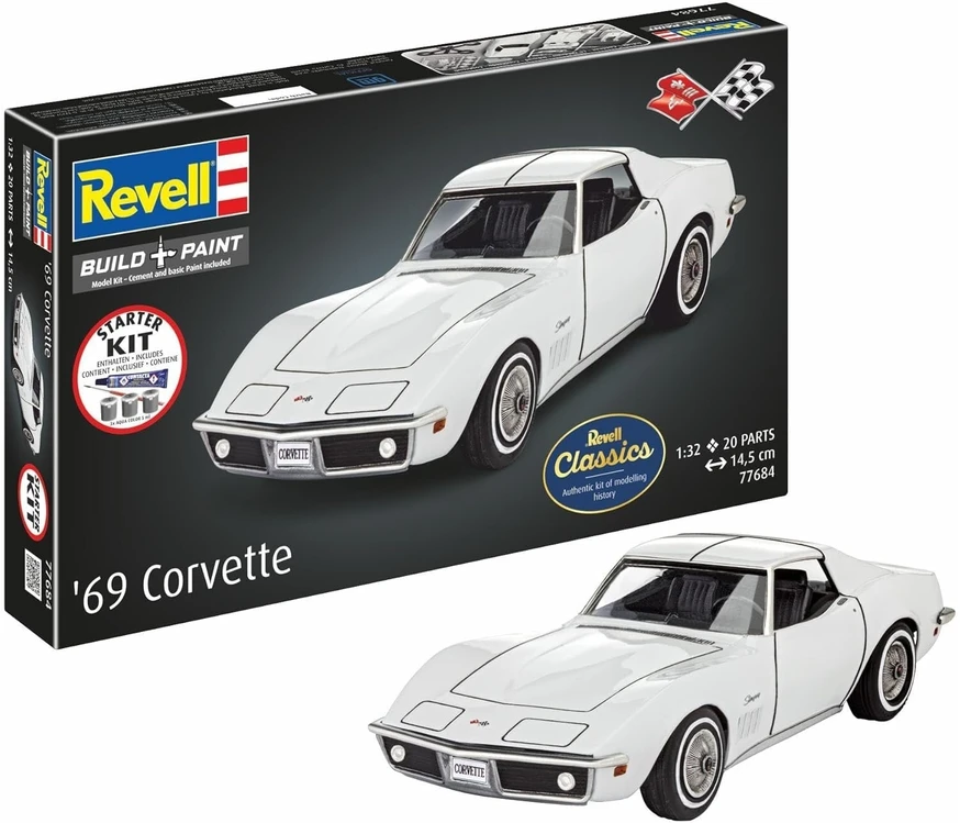 Revell 1969 Chevrolet Corvette Stingray surenkamo modelio dovanų rinkinys 1:32