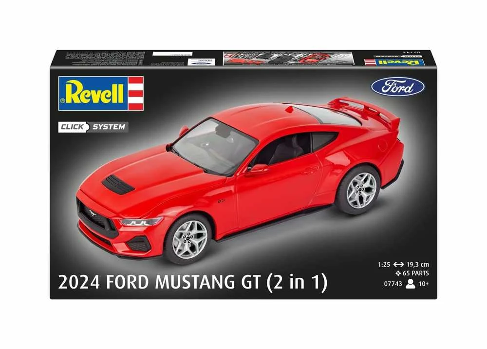 Revell 2024 Ford Mustang GT 1/25 plastikinis modelis Click System