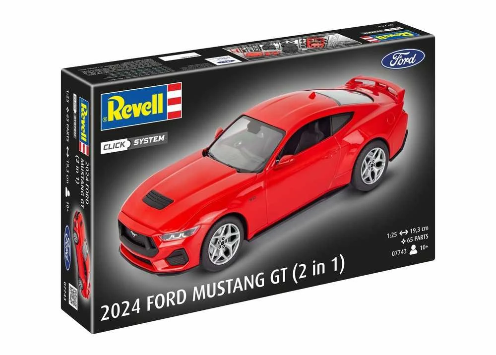 Revell 2024 Ford Mustang GT 1/25 plastikinis modelis Click System