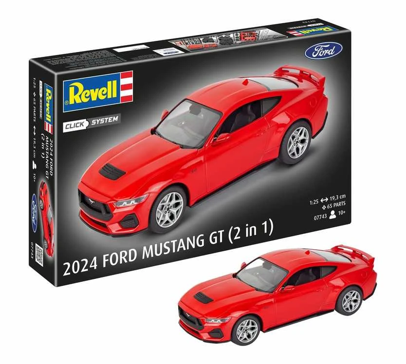 Revell 2024 Ford Mustang GT 1/25 plastikinis modelis Click System
