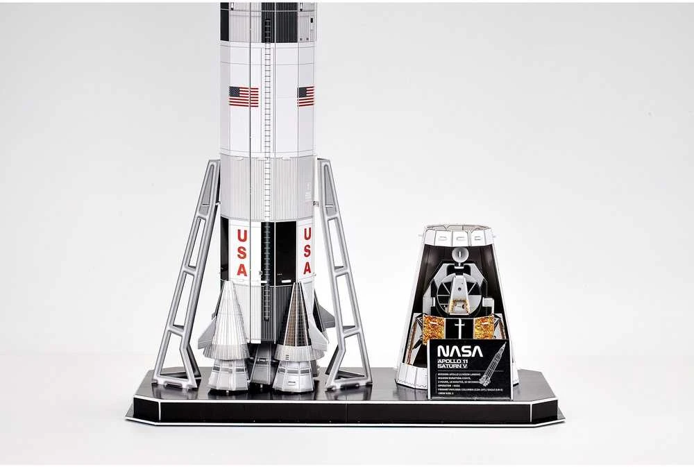 Revell 3D dėlionė Apollo 11 Saturn V raketa, 136 det., 81,5 cm, 8+