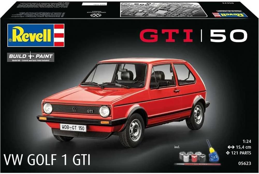 Revell 50 metų Volkswagen Golf 1 GTI 1/24 surenkamas dovanų rinkinys