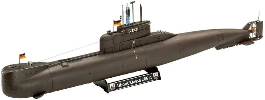 Revell 70 m. Bundeswehr povandeninis Type 206A „Wilhelm Bauer“ 1:144, 05186
