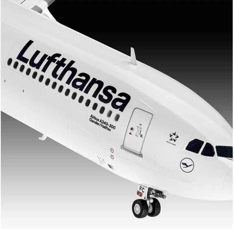 Revell Airbus A340-300 Lufthansa naujas dažymas 1/144 plastikinis rinkinys