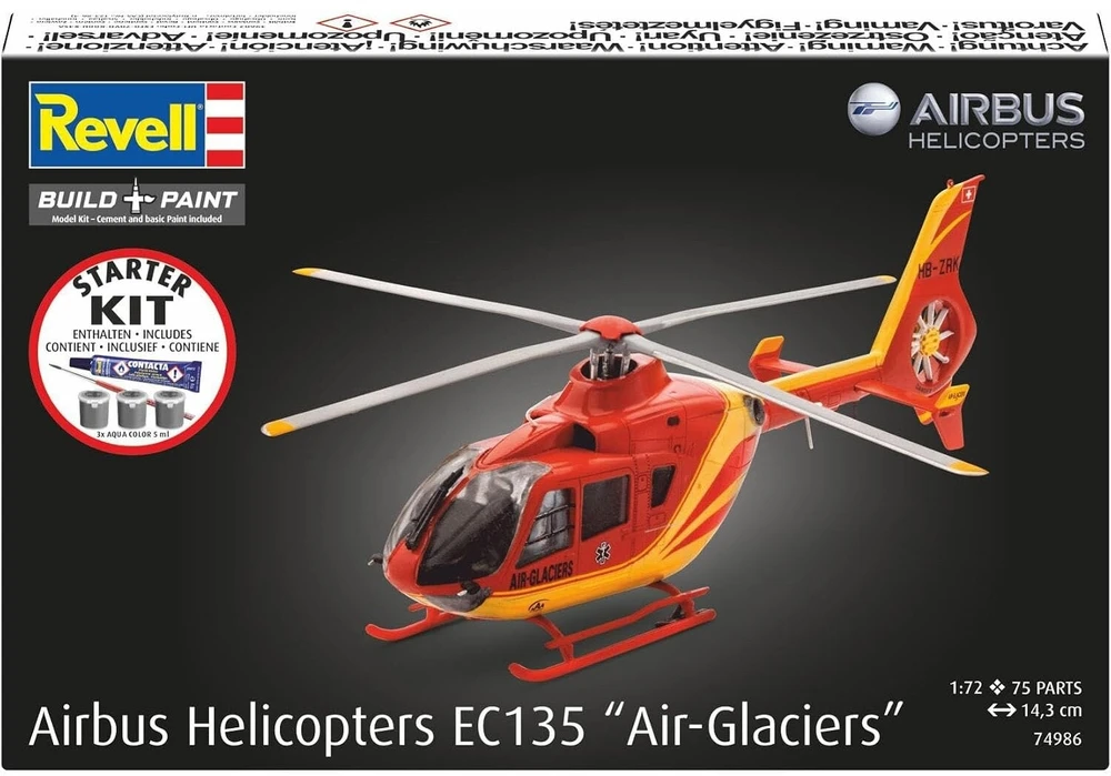 Revell Airbus EC135 „Air Glaciers“ sraigtasparnio modelio rinkinys 1/72