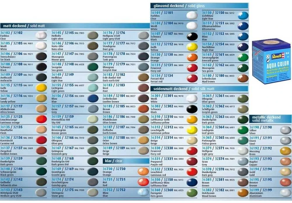 Revell dažai akriliniai aqua color skaidrūs blizgūs