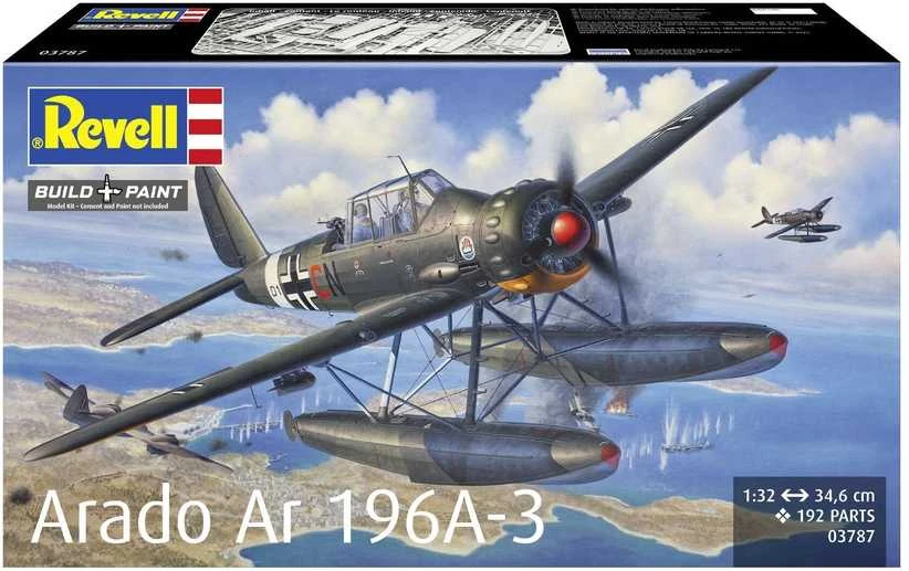 Revell Arado Ar 196A-3 hidroplanas 1/32 – plastikinis surinkimo rinkinys