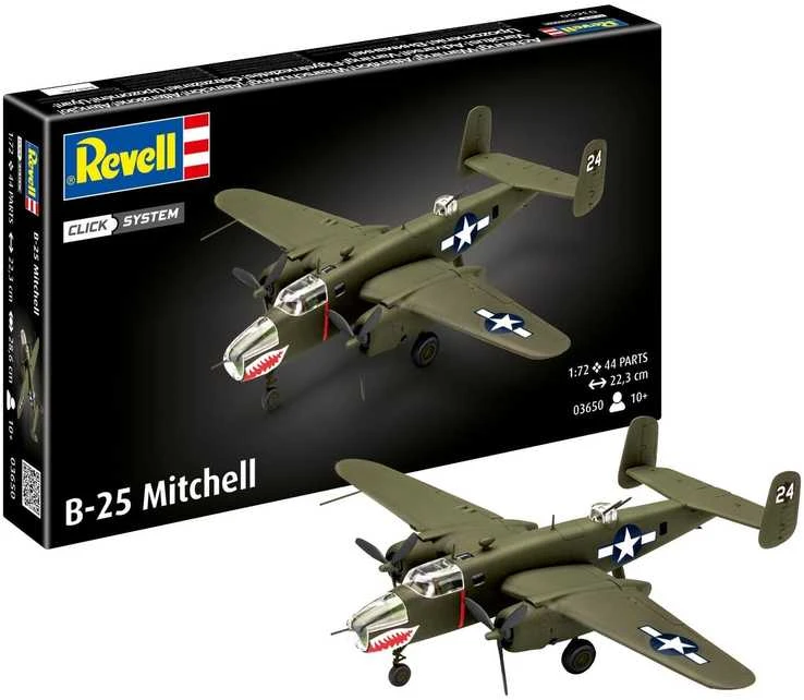 Revell – B-25 Mitchell (lengvas paspaudimas), 1/72 03650