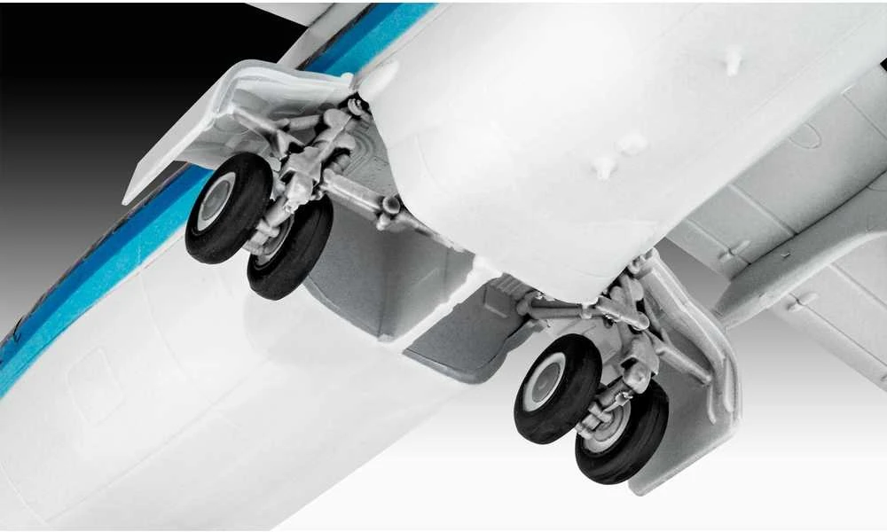 Revell BAe 146-200 AirUK lėktuvas 1/144 – dovanų rinkinys su dažais ir klijais