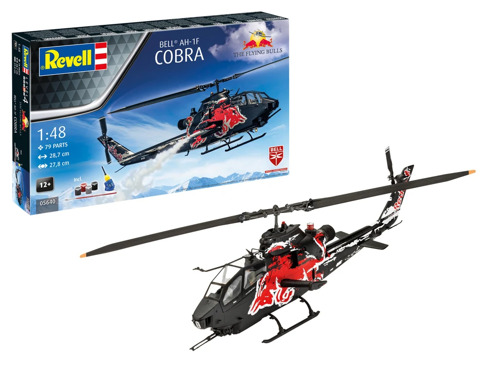Revell Bell AH-1F Cobra The Flying Bulls 1/48 sraigtasparnio dovanų rinkinys