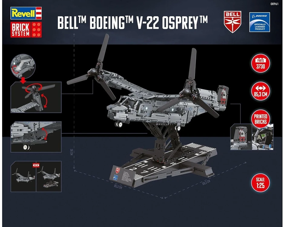 Revell Bell Boeing V-22 Osprey konstruktorius su 3730 detalių, 18+