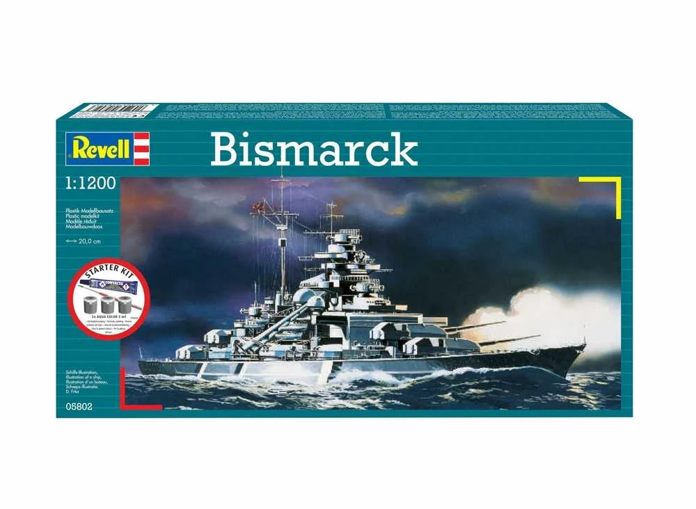Revell Bismarck laivo modelio dovanų rinkinys 1:1200