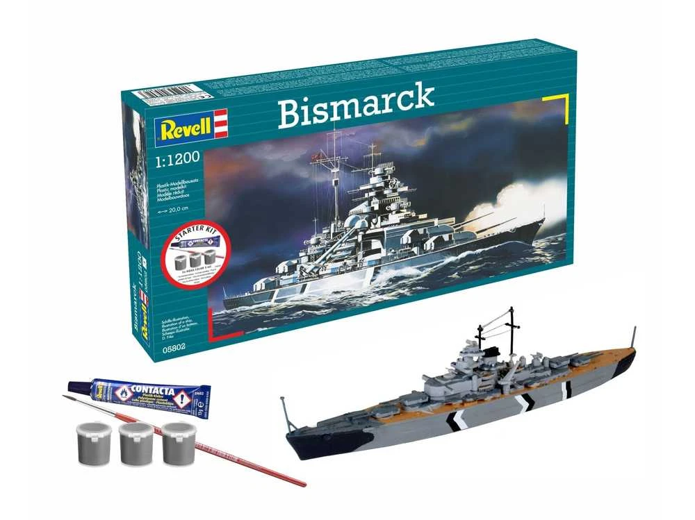 Revell Bismarck laivo modelio dovanų rinkinys 1:1200