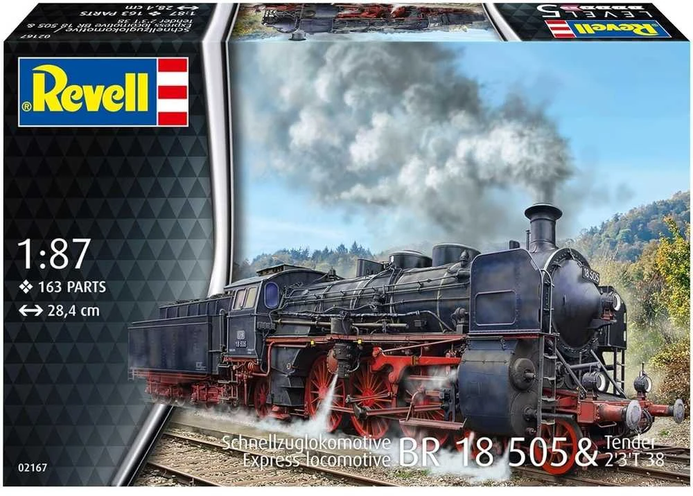 Revell BR 18 505 ekspresinis garvežys su tenderiu 1/87 (H0)