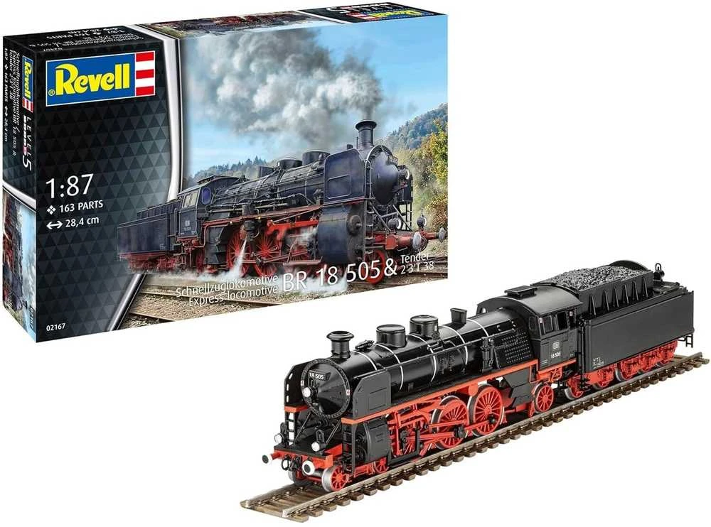 Revell BR 18 505 ekspresinis garvežys su tenderiu 1/87 (H0)