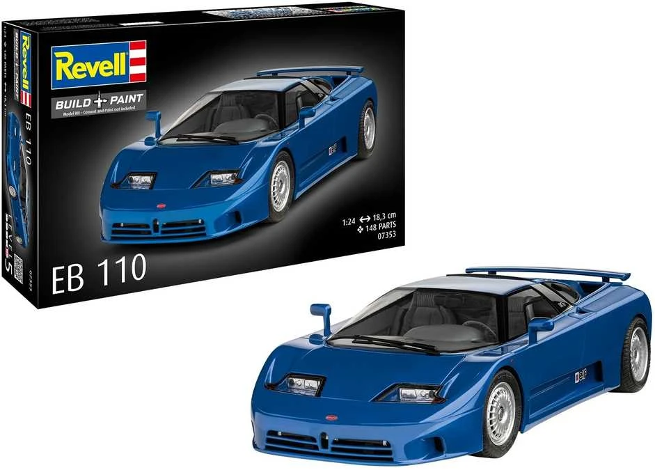 Revell Bugatti EB110 1/24 plastikinis automobilio surinkimo rinkinys