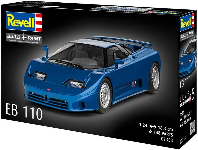 Revell Bugatti EB110 1/24 plastikinis automobilio surinkimo rinkinys