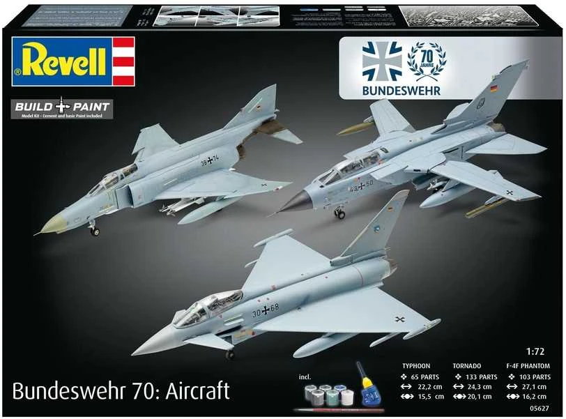 Revell Bundeswehr 70 metų naikintuvų dovanų rinkinys 1/72