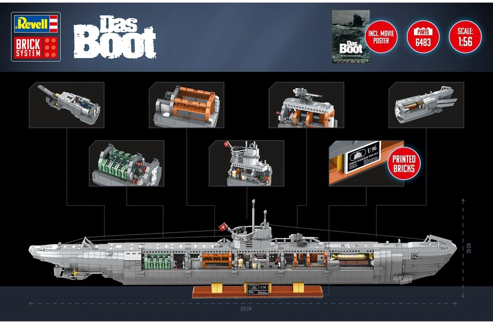Revell Das Boot povandeninio laivo konstruktorius 1:56, 6483 det., 18+
