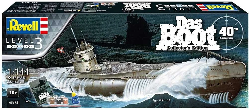 Revell – Das Boot U-Boot Typ VII C Collector's Edition – 40-mečio dovanų komplektas, 1/144, 05675