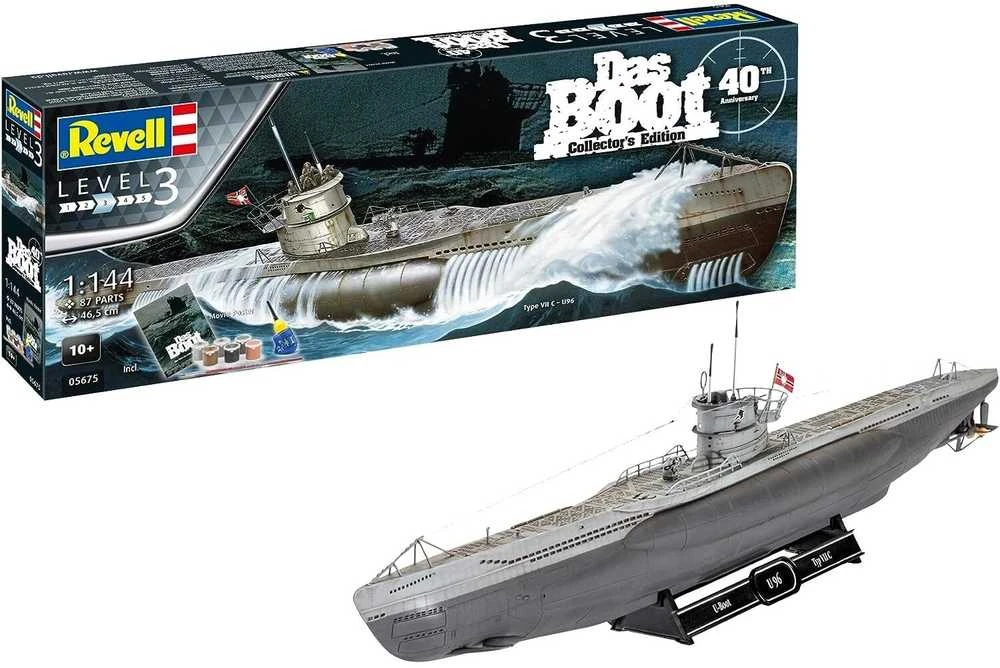 Revell – Das Boot U-Boot Typ VII C Collector's Edition – 40-mečio dovanų komplektas, 1/144, 05675