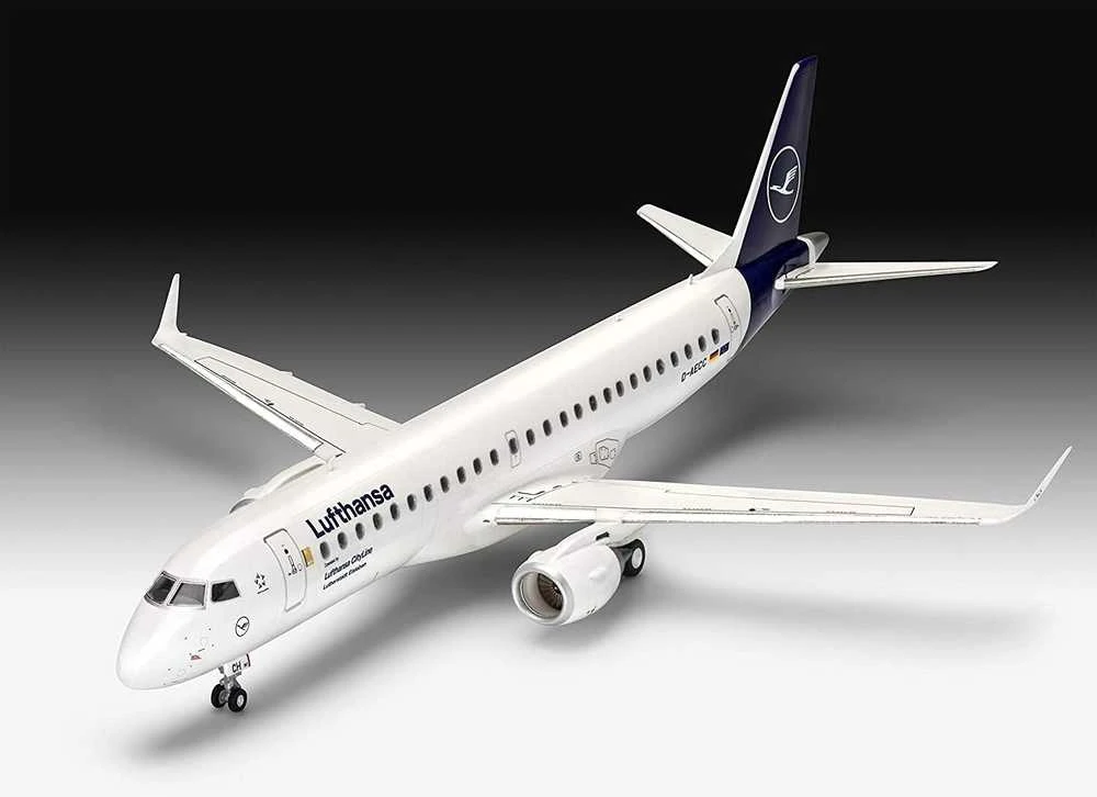 Revell Embraer 190 Lufthansa nauja livrea 1:144 plastikinis lėktuvo modelis