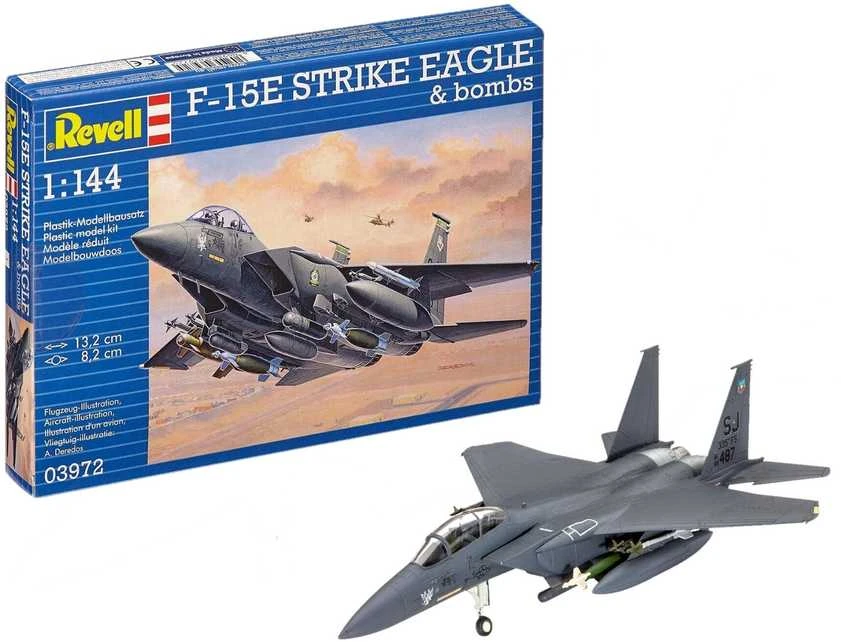 Revell F-15E Strike Eagle 1:144 plastikinis lėktuvo modelis su bombomis