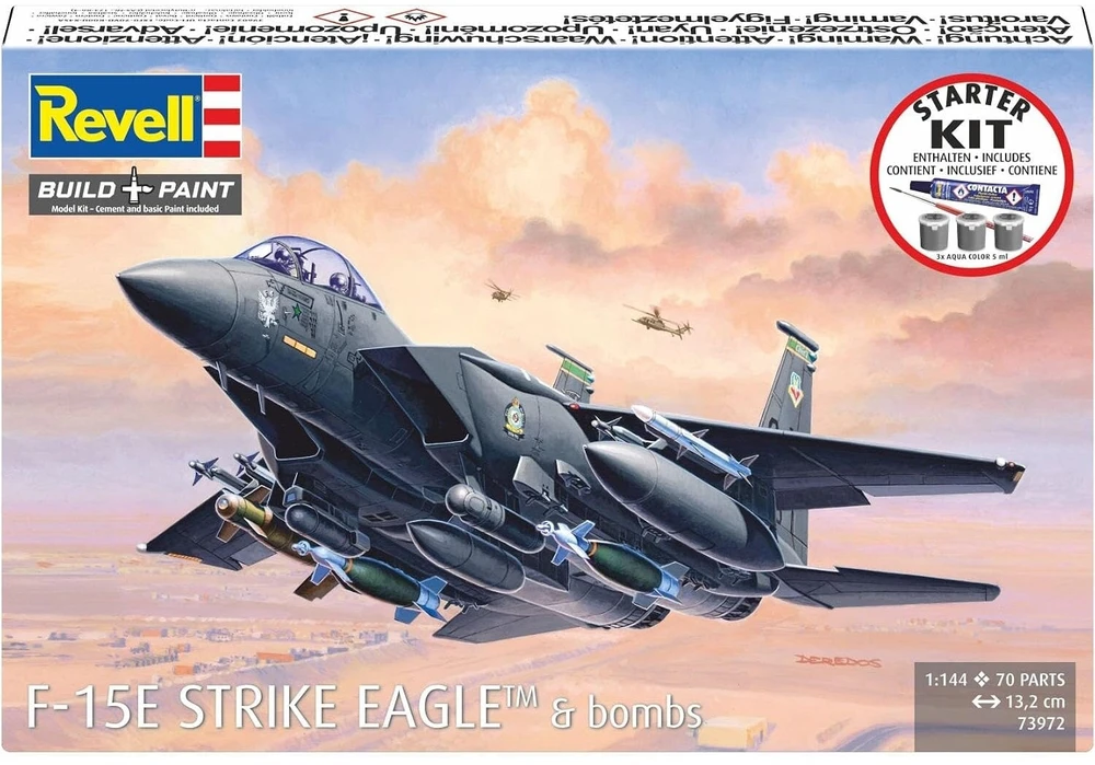 Revell F-15E Strike Eagle lėktuvo surenkamas modelis dovanų rinkinys 1/144