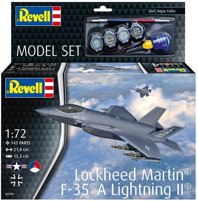 Revell F-35A Lightning II dovanų rinkinys 1/72 – surinkimo modelis