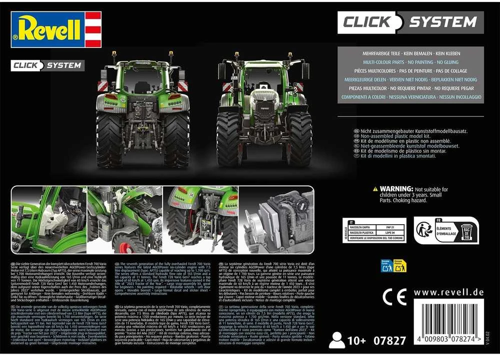 „Revell Fendt F20 Dieselross“ traktoriaus modelis 1/20, lengvai spustelėjamas