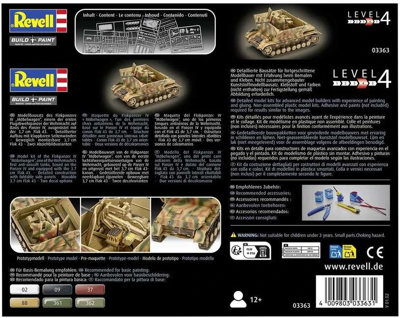 Revell Flakpanzer IV „Möbelwagen“ 3.7 cm Flak 43, 1:72 modelis