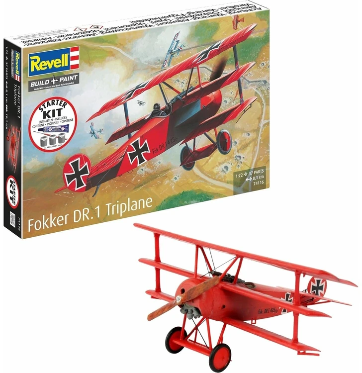 Revell Fokker Dr.1 triplano surenkamas modelis 1/72 – dovanų rinkinys