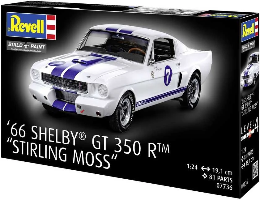 Revell Ford Mustang 1966 Shelby GT350R „Stirling Moss“ 1:24 surinkimo rinkinys