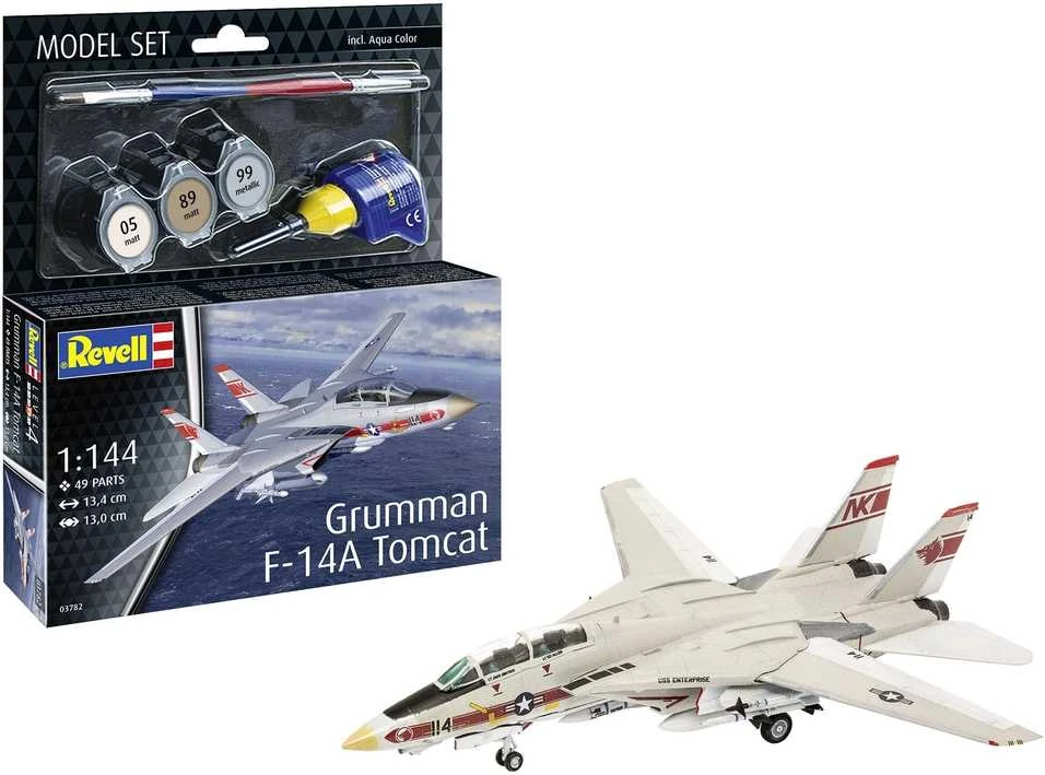 Revell Grumman F‑14A Tomcat dovanų rinkinys 1/144 su dažais ir klijais