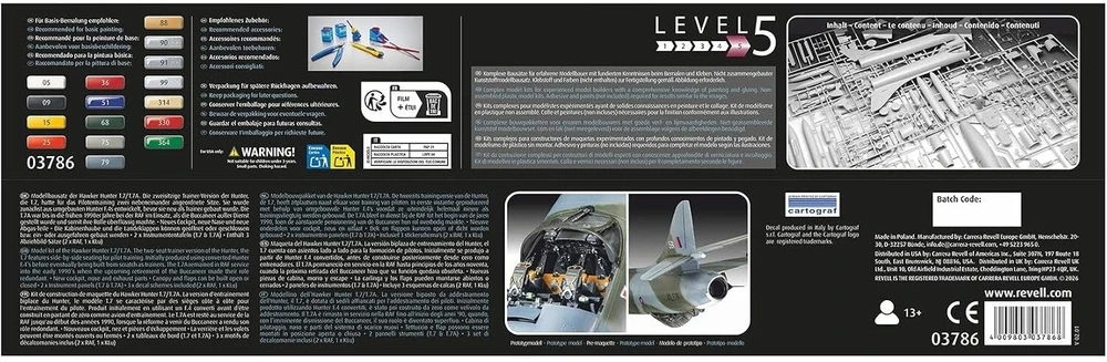 Revell Hawker Hunter T.7/T.7A surenkamas lėktuvo modelis 1/32 03786