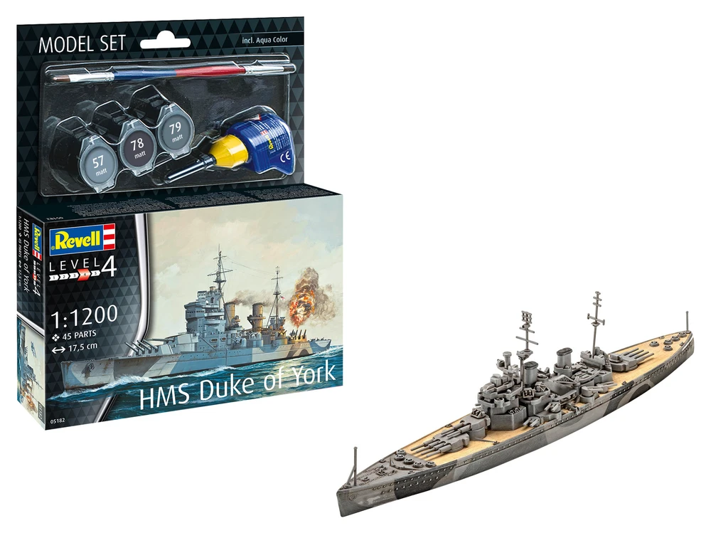 Revell HMS Duke of York mūšio laivo modelio dovanų rinkinys 1:1200 (65182)