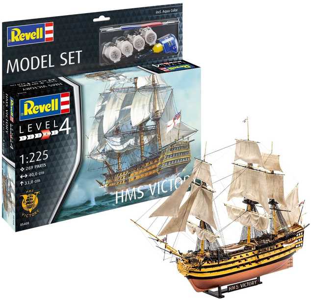 Revell HMS Victory laivo modelio dovanų rinkinys 1:225 su dažais ir klijais