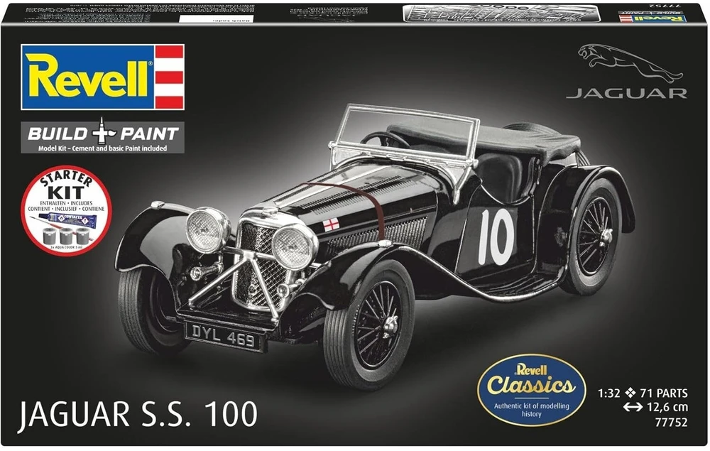 Revell Jaguar SS 100 1/32 plastikinis surenkamas modelis dovanų rinkinys