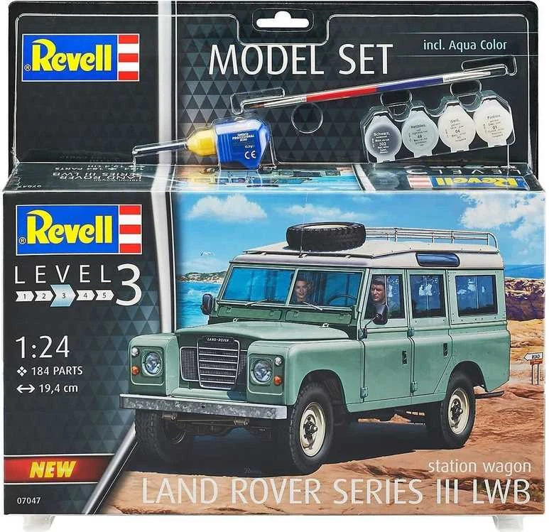 Revell Land Rover Series III 1:24 dovanų rinkinys su dažais ir klijais (67047)