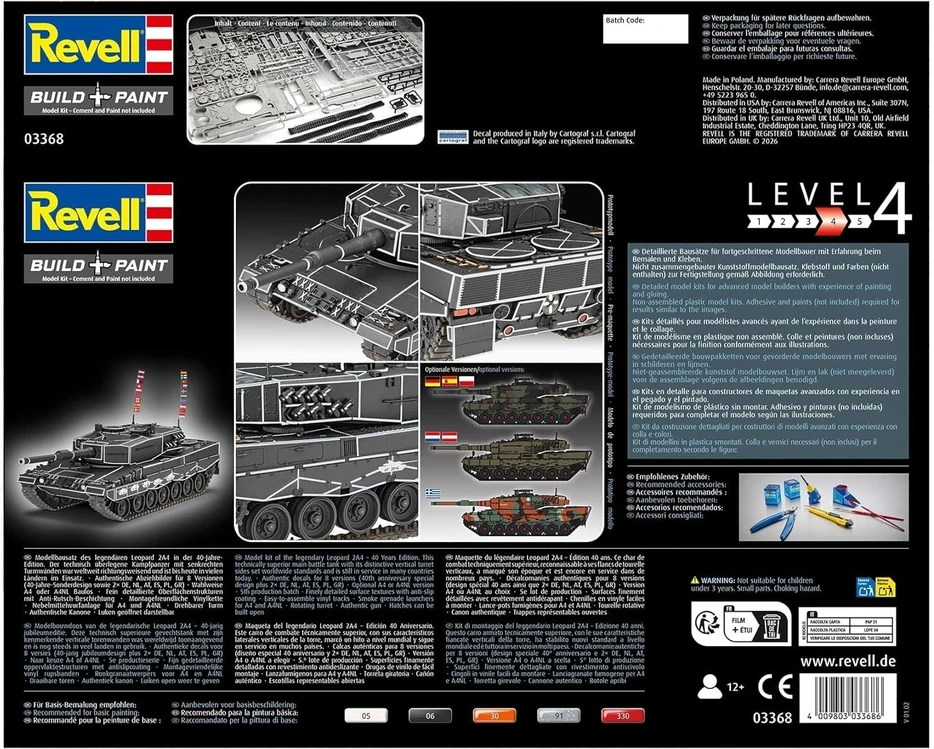 Revell Leopard 2A4 40-mečio specialus dekoras – 1/35 tanko modelis