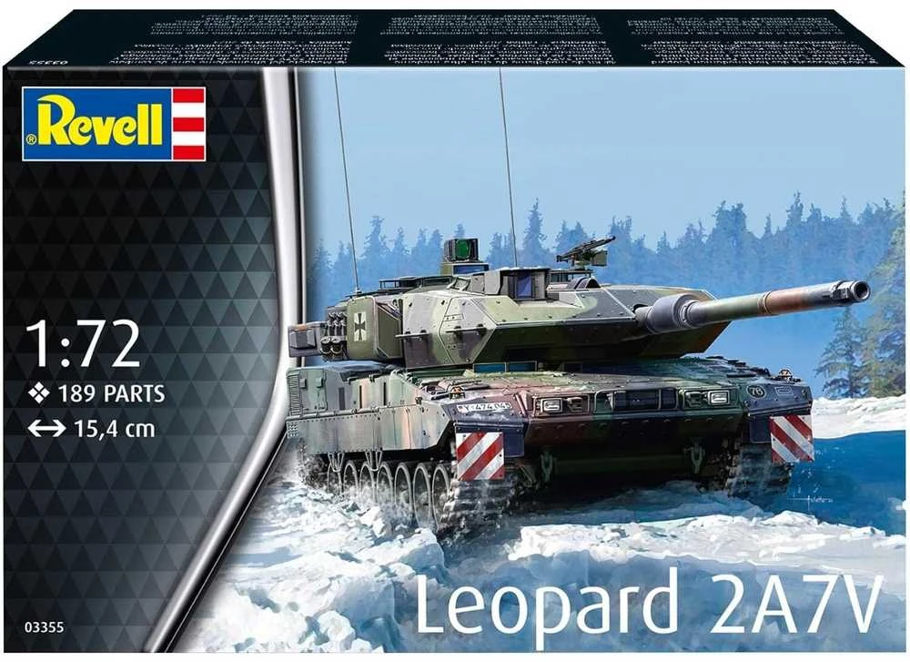 Revell Leopard 2A7V tanko modelis 1/72 – plastikinis surinkimo rinkinys